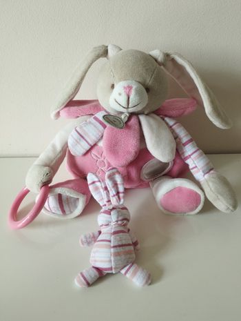 Doudou lapin rose Doudou et compagnie 