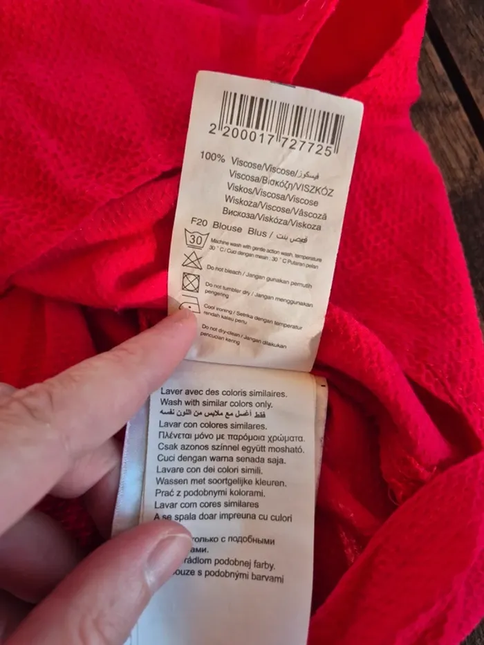 Blouse Camaïeu rouge manches 3/4 T.38 - photo numéro 6