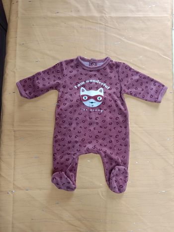Pyjama velours bébé mixte 3 mois