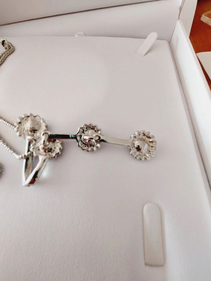 Très beau collier fantaisie argenté turquoise - photo numéro 5