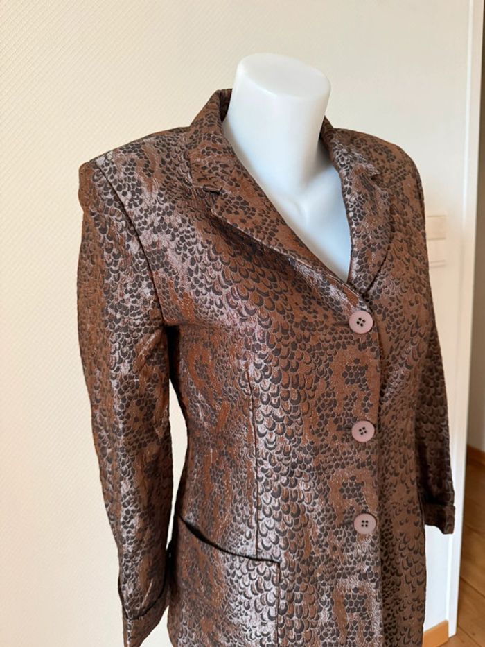 Veste de blazer cinoche marron en très bon état taille 36 - photo numéro 2