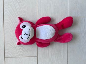 Peluche singe rose et blanc