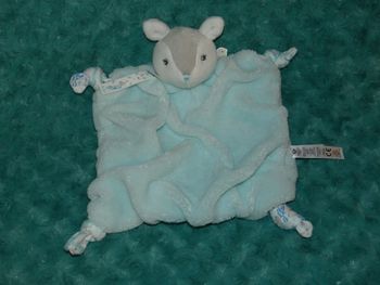 Doudou plat faon/biche vert d'eau Kaloo plume 🌺état neuf