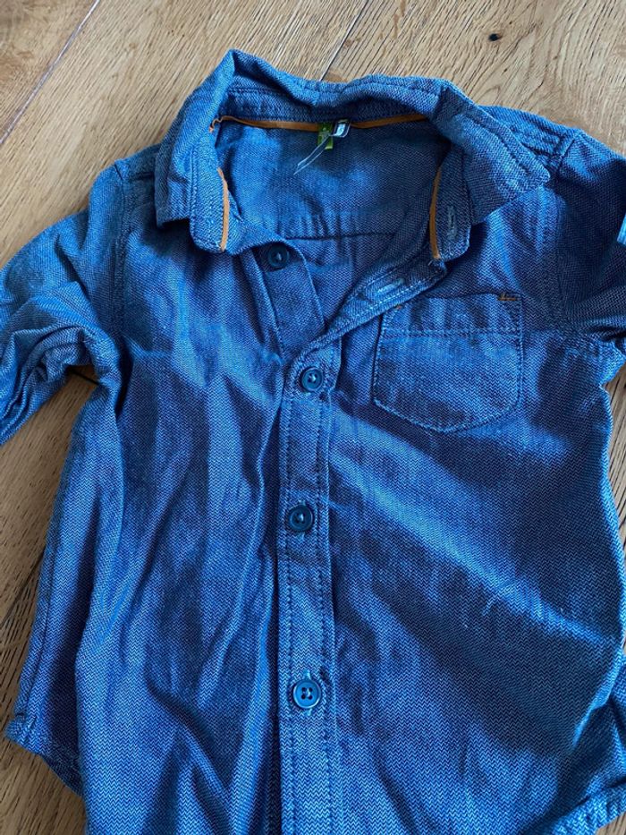 Lotde 2 chemises tres bon etat 6 mois tape à l’œil / orchestra - photo numéro 4