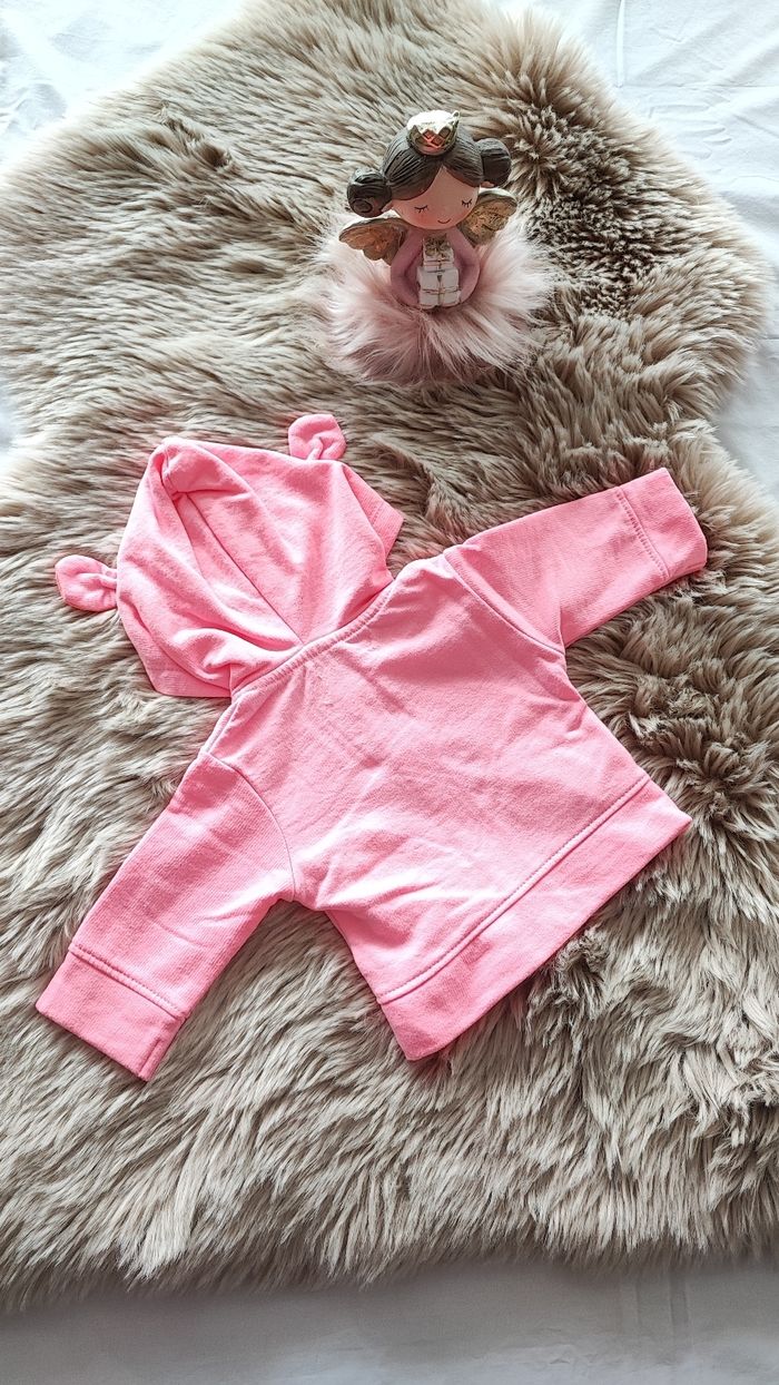 Gilet a capuche rose Kiabi 1 mois - photo numéro 2