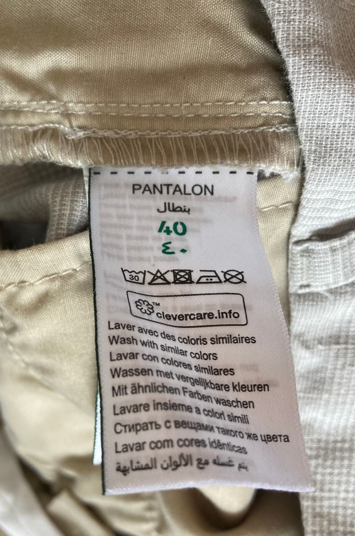 pantalon droit motif prince de galles lin et coton - photo numéro 7