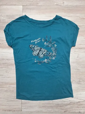 Tee shirt bleu manches courtes