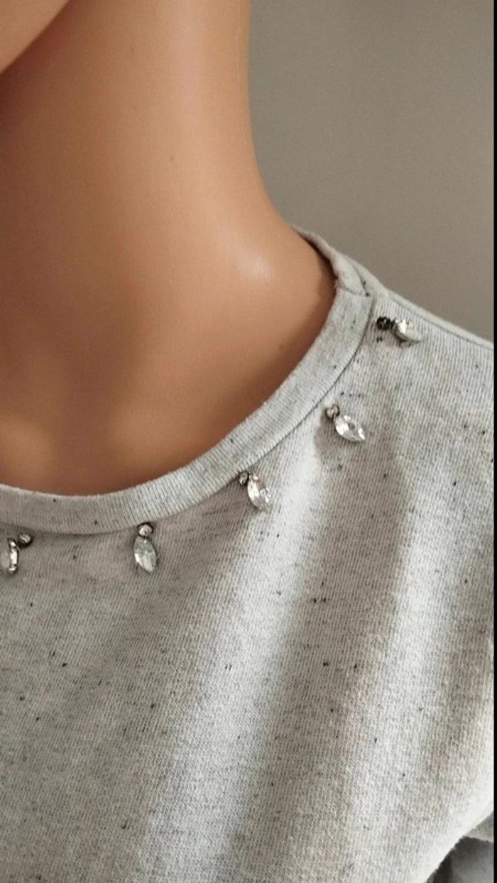Pull gris taille s Pimkie effet chemise - photo numéro 4