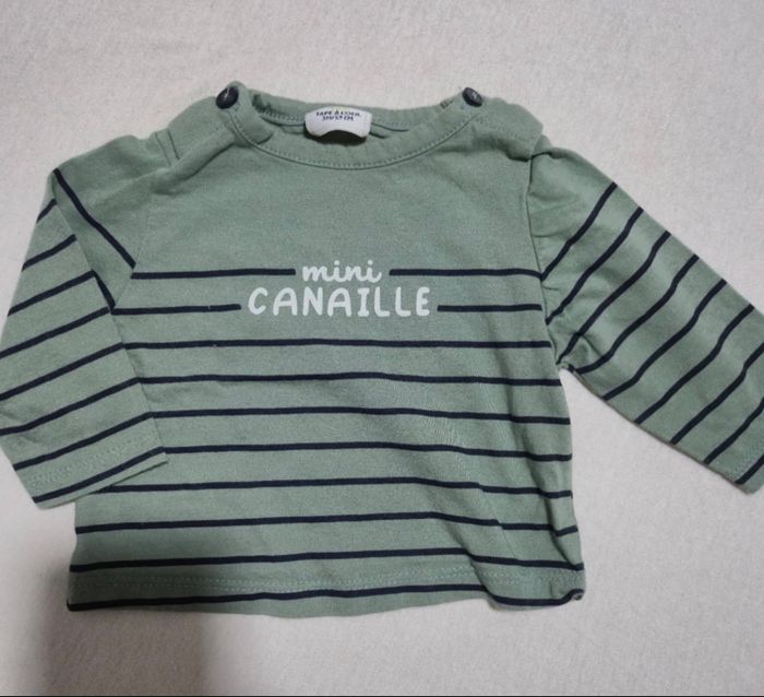 👶 T-shirt manches longues Tape à l’œil  – Taille 3 mois