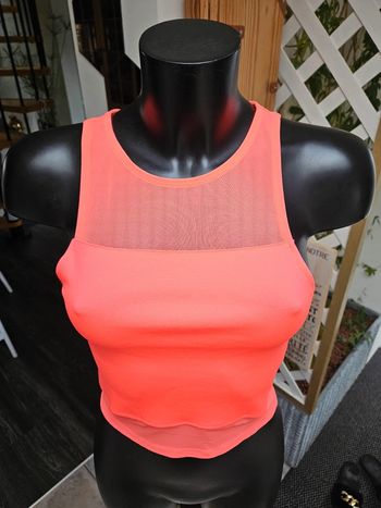 Top divided rose fluo taille S