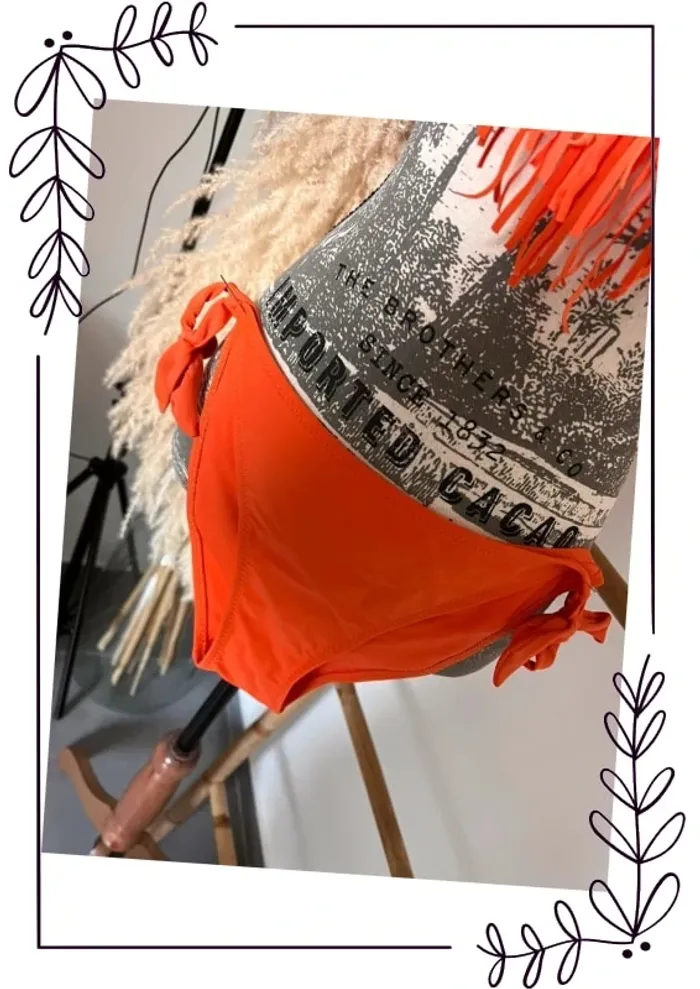 Bikini orange à frange - photo numéro 3