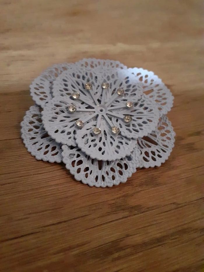 Broche fleur violet - photo numéro 2