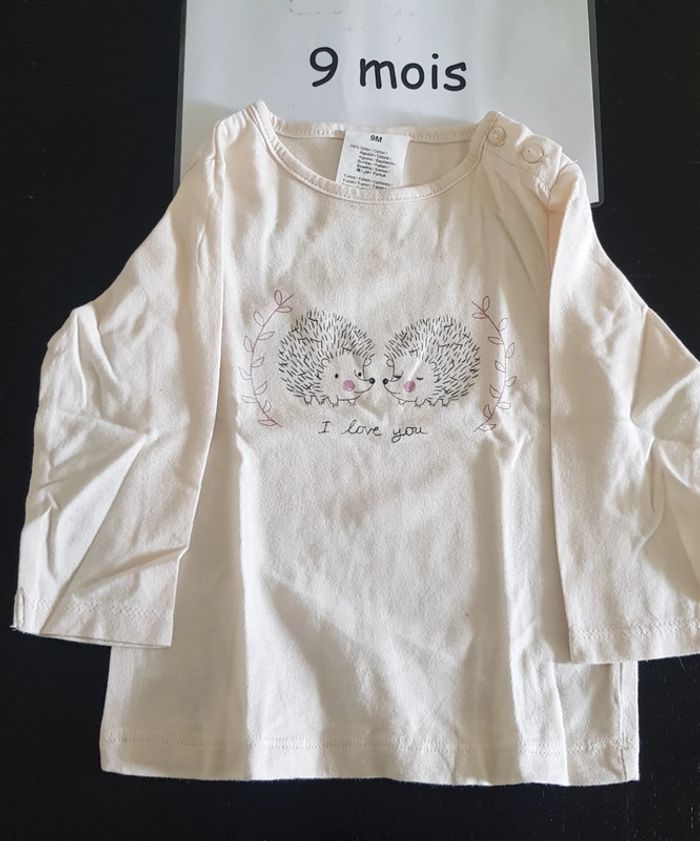 T-shirt ml hérisson 9 mois