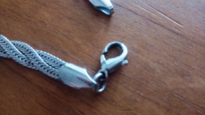Bracelet tressé argenté souple - photo numéro 2