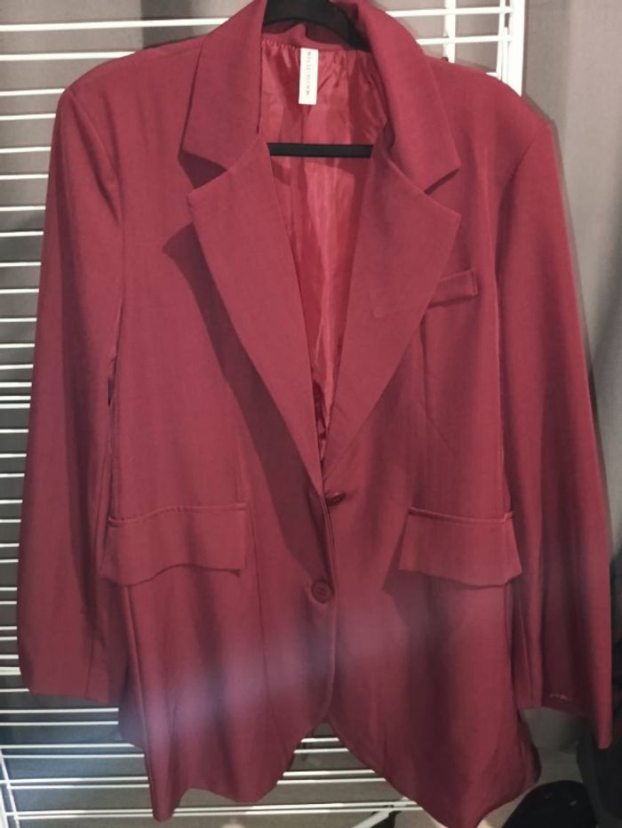 Blazer oversize bordeaux - photo numéro 2
