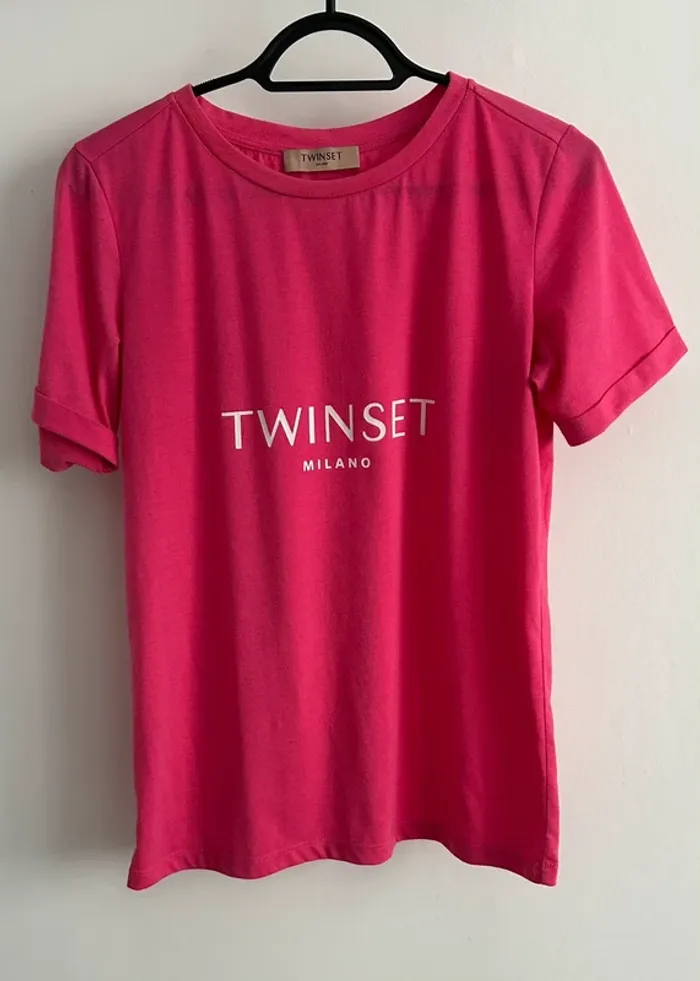 T-shirt rose fuchsia Twinset Milano - photo numéro 2