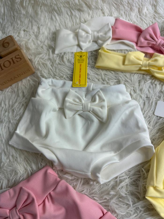 Lot de 3 bloomer et 3 bandeaux shein taille 6-9 mois - photo numéro 3