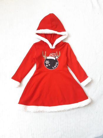 Robe à capuche mère Noël 2 ans