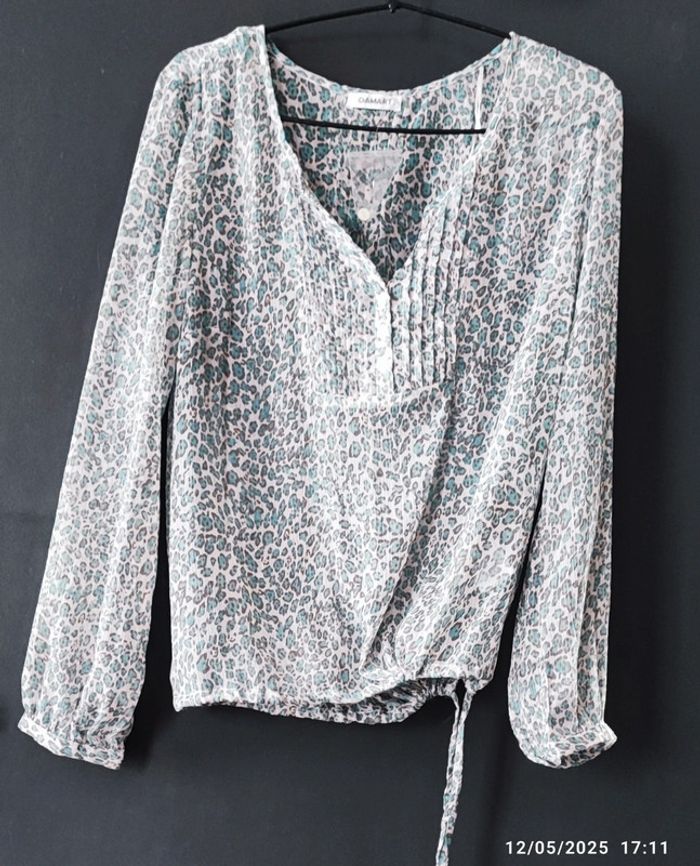 Ensemble jupe et blouse motif Léopard bleu Damart - photo numéro 5