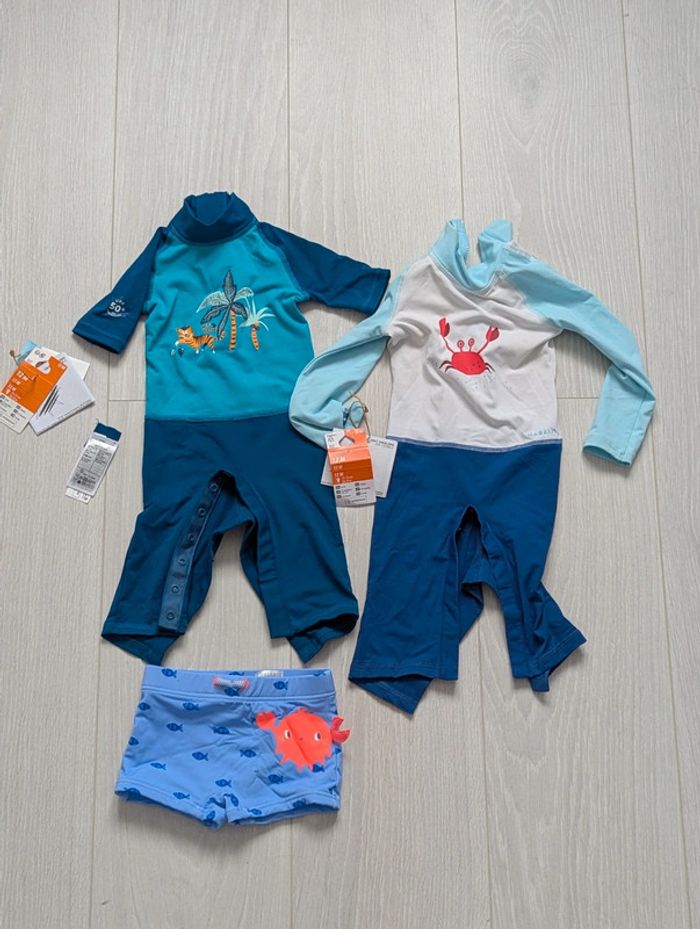 Lot 3 maillot de bain 12mois 2 maillot anti UV 50+ - photo numéro 2