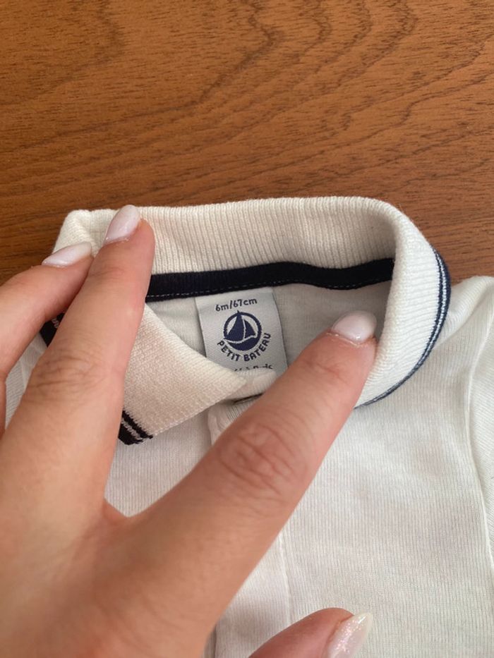 Body avec col Petit Bateau taille 6 mois - photo numéro 3