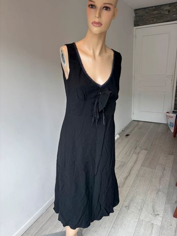 Robe longue  faconnable noir et bleu