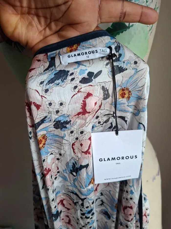 Robe longue porte-feuille fleurie, Glamorous, neuve, taille 40 - photo numéro 9