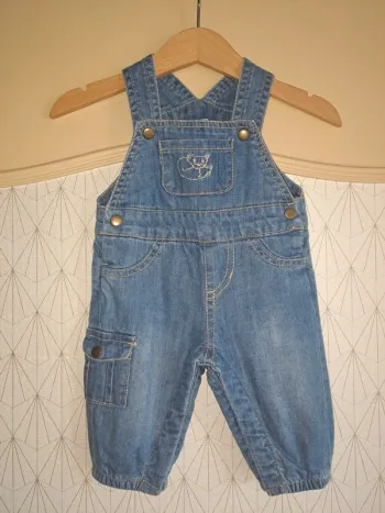 Salopette jean bébé garçon brioche 1 mois comme neuve