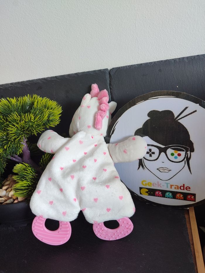 doudou licorne blanc rose coeur anneau dentition zd trading enformi sommeil - photo numéro 2