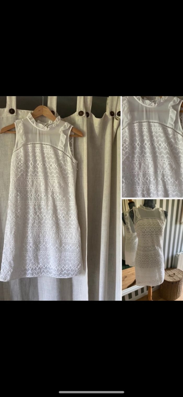 Belle robe blanche /creme taille 34 femme marque naf naf - photo numéro 7