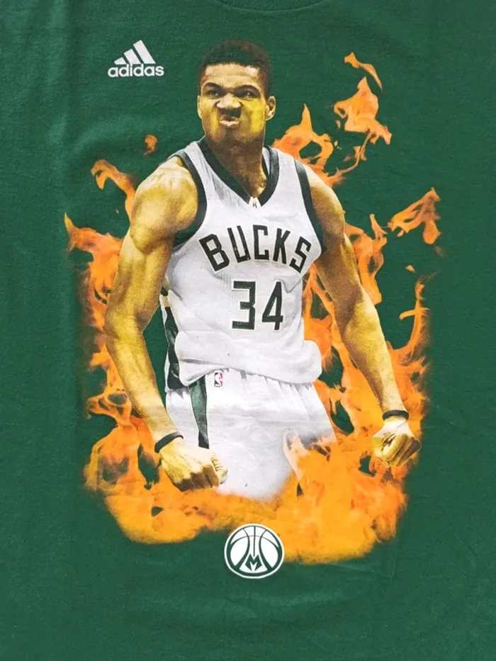 T-shirt NBA adidas BUCKS 34 taille M - photo numéro 2