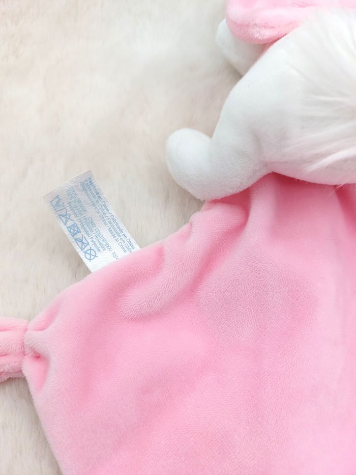 Doudou peluche chat Marie blanc rose Goodnight Disney Nicotoy Simba toys nœud - photo numéro 9