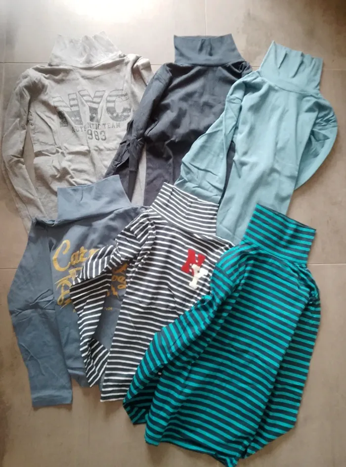 Lot de 6 t-shirts à col roulé - Garçon 14 ans