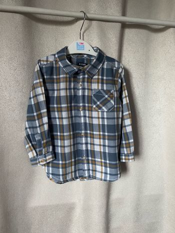 Chemise état neuf écossaise bleu ml 2 ans kiabi