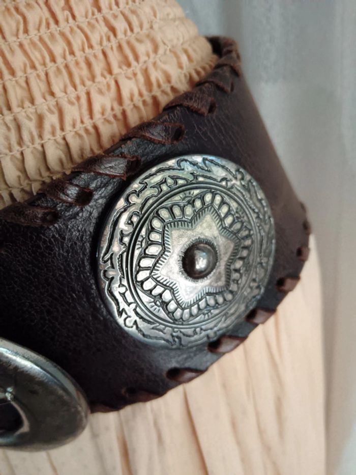 Richard Gampel | ceinture large cuir marron | t. 85 - photo numéro 4