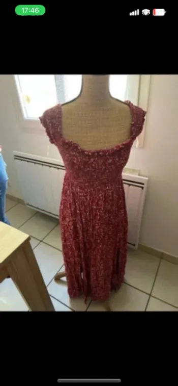 Robe longues fleuri épaules dénudées shein