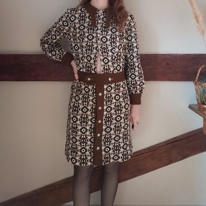 Ensemble trois pièces marron années 70 - photo numéro 3