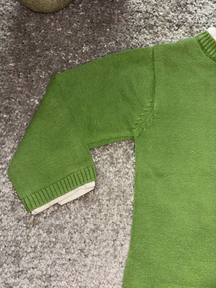 🌺Pull en maille vert Taille 12mois/80cm🌺 - photo numéro 3