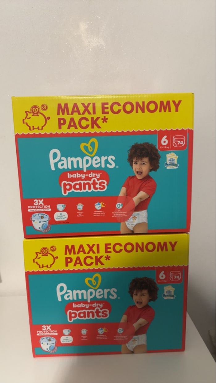 Lot 2 carton taille 6 pants Pampers