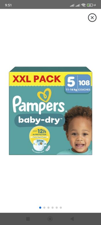 Couches Pampers taille 5