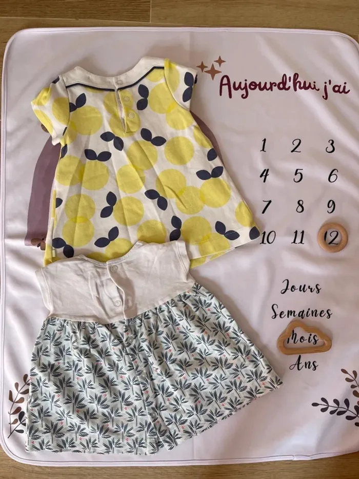 Lot de 2 robes bébé fille - 12 mois - Obaïbi - photo numéro 2