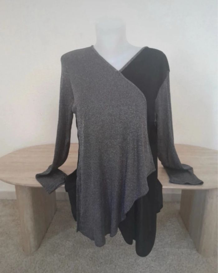 Blouse argenté asymétrique Mega New Paris taille 42 - photo numéro 5