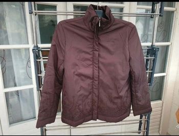 Blouson- doudoune marron brodé "Chanon Collection" T.38