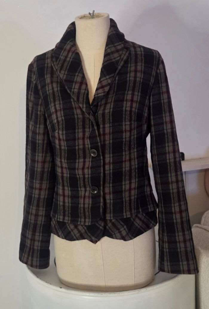 Lilith – Veste Blazer Laine 60% – Taille M – Carreaux Chic – Excellent État