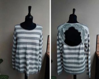 Magnifique pull Kilibbi laine et acrylique avec dentelle au dos