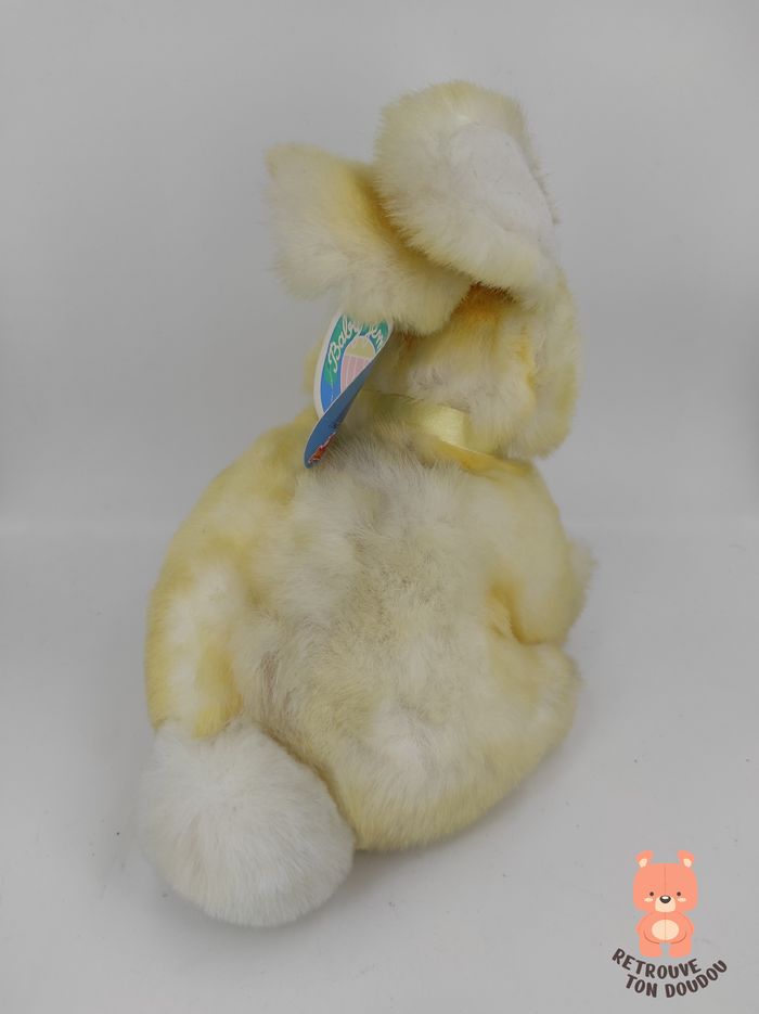 Peluche Lapin Jaune et Blanc Jemini Vintage - photo numéro 3