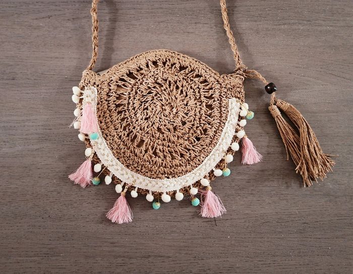 Sac a bandouliere boheme a pompons - photo numéro 3