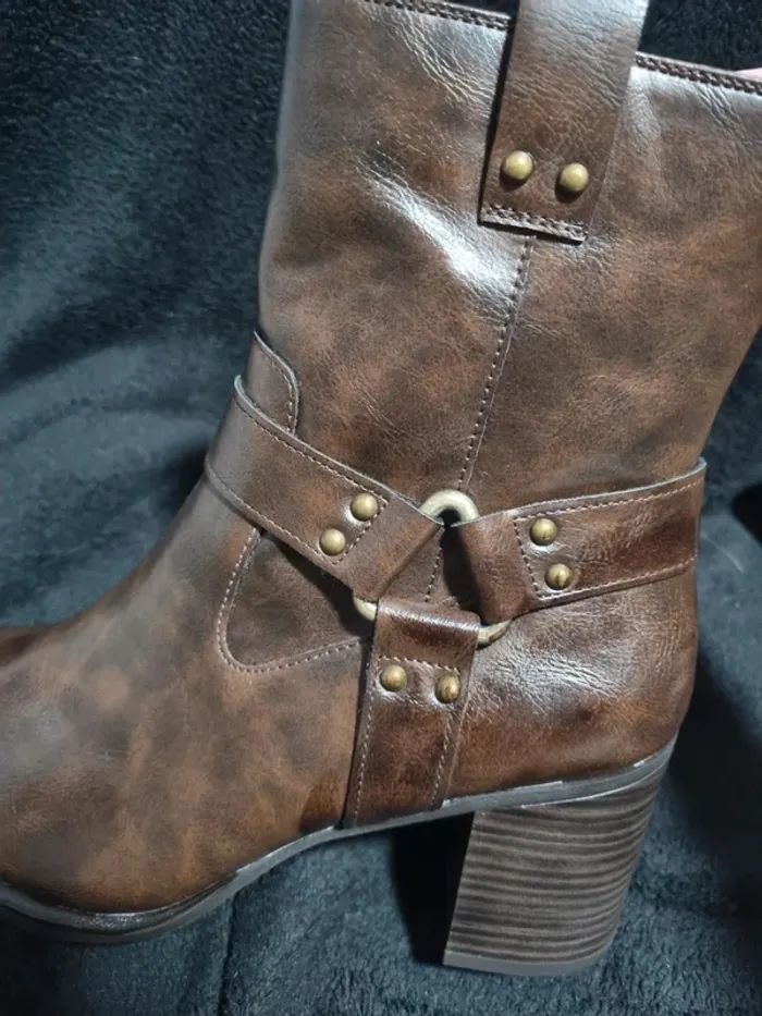 Paire De Bottines Marron A Talons, FPC - photo numéro 7