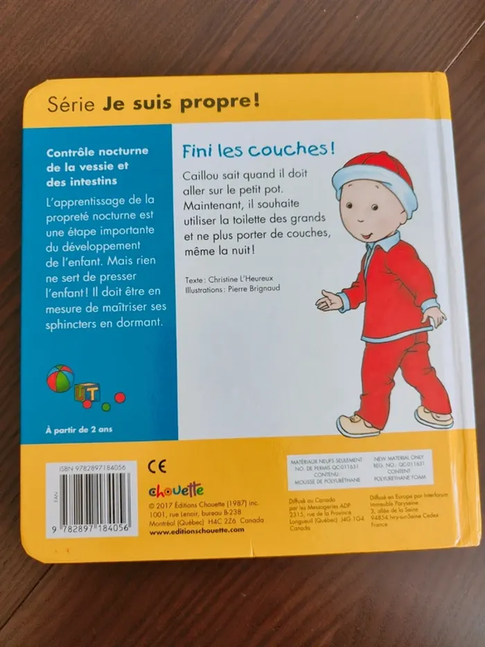 Livre Caillou fini les couches - photo numéro 2