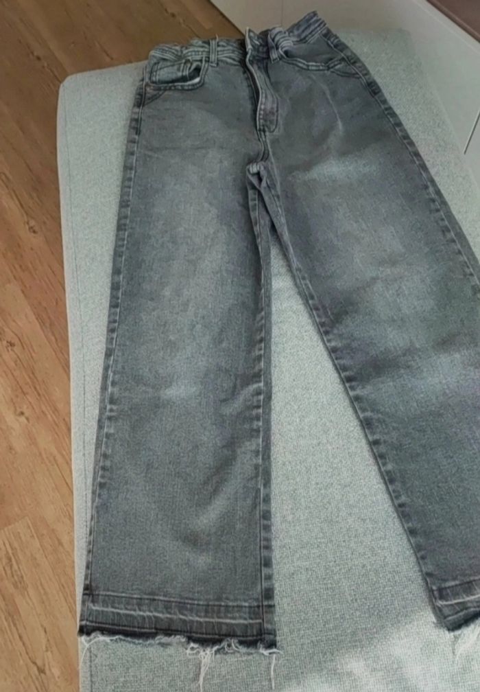 Jean gris wide leg fille 12 ans. - photo numéro 2